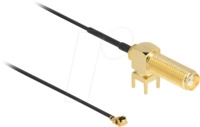 DELOCK 12035 - Antennenkabel, SMA 90&deg; PCB Buchse / MHF&reg; I Stecker