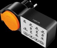 LOGILINK ET0015 - Zeitschaltuhr Outdoor, Timer, LED, IP44, 3600 W, schwarz / orang
