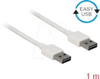 DELOCK 85193 - USB 2.0 Kabel, EASY A Stecker auf A Stecker, 1 m, wei&szlig;