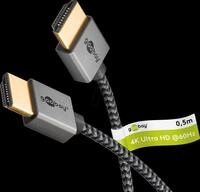 GOOBAY 75751 - HDMI Slim Textil Kabel - Goobay Plus, 4K 60Hz, 0,5 m