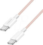 LOGILINK CU0344 - Sync- & Ladekabel, USB-C -> C, 60 W, pink, 1 m
