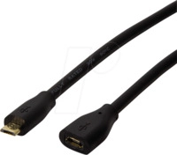 LOGILINK CU0125 - USB 2.0 Kabel, Micro B Stecker auf Buchse, 5,0 m
