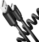 AXG BUCM-AM10TB - Sync- & Ladekabel, USB-A -> USB-C, Spiralkabel, 0,6 m