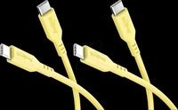 GOOBAY 81243 - Sync- & Ladekabel, USB-C, Silikon, 1,5 m, gelb, 2er Set