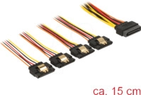 DELOCK 60156 - Kabel SATA 15 Pin Stecker > 4x SATA 15 PIN Buchse, 15 cm