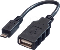 ROLINE 11028311 - USB 2.0 Kabel, A Bu. auf Micro B St., OTG, 0,15 m