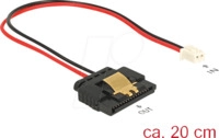 DELOCK 85336 - 2 Pin Buchse > SATA 15 Pin Buchse, Metallclip, 20 cm