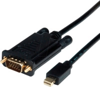 ROLINE 11045976 - Kabel, Mini DP-Stecker > VGA-Stecker, 1,5 m, Schwarz