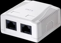 EQUIP 235212 - 2-fach RJ45-Anschlu&szlig;dose, CAT.6, Aufputz, LSA