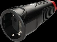 TAUR2 2520-SR - Vollgummi-Kupplung Taurus2, Typ F - CEE 7/3, schwarz/rot