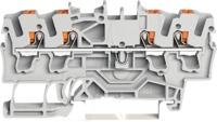 WAGO 2202-1401 - 4-Leiter-Durchgangsklemme, mit Dr&uuml;cker 2,5 mm&sup2;, grau
