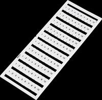 WAGO 209-502 - WSB-Beschriftungskarte, bedruckt, 1 ... 10 (10x), wei&szlig;