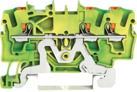 WAGO 2202-1307 - 3-Leiter-Schutzleiterklemme, mit Dr&uuml;cker 2,5 mm&sup2;, gr&uuml;n-gelb