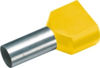 CIMCO 187736 - Twin-Aderendh&uuml;lse isoliert 2x1,0 mm&sup2;/10 mm, gelb, 100er Pack