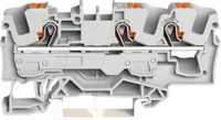 WAGO 2206-1301 - 3-Leiter-Durchgangsklemme, mit Dr&uuml;cker 6 mm&sup2;, grau
