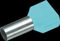 CIMCO 187701 - Twin-Aderendh&uuml;lse isoliert 2x0,34 mm&sup2;/8 mm, t&uuml;rkis, 100er Pack