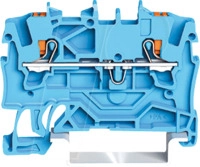 WAGO 2201-1204 - 2-Leiter-Durchgangsklemme, mit Dr&uuml;cker 1,5 mm&sup2;, blau