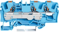 WAGO 2206-1304 - 3-Leiter-Durchgangsklemme, mit Dr&uuml;cker 6 mm&sup2;, blau