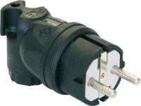 TAUR 05812-S - Schutzkontaktstecker Typ F - CEE 7/4, IP44, schwarz