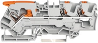 WAGO 2106-5301 - 3-Leiter-Durchgangsklemme, mit Hebel und Dr&uuml;cker 6 mm&sup2;, grau