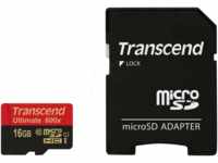 TS16GUSDHC10U1 - MicroSDHC-Speicherkarte 16GB, Transcend Class 10 UHS-I