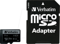 VERBATIM 47042 - MicroSDXC-Speicherkarte 64GB, Verbatim, Class 10, U3 VERBATIM 47042 - MicroSDXC-Speicherkarte 64GB, Verbatim, Class 10, U3
