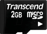 TS2GUSD - MicroSD-Speicherkarte 2GB, Transcend, mit Adapter TS2GUSD - MicroSD-Speicherkarte 2GB, Transcend, mit Adapter