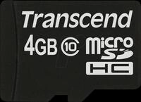 TS4GUSDC10 - MicroSDHC-Speicherkarte 4GB, Transcend, Class 10