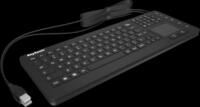 KEYSONIC 28077 - Tastatur, USB, IP68, mit Mauspad, schwarz, US