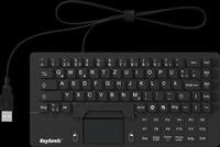 KEYSONIC 28096 - Tastatur, USB, Silikon, IP68, Touchpad, schwarz