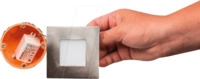 HEIT 27693 - LED-Panel, 2,6 W, 50 lm, 2700 K, 75 x 75 mm, Edelstahloptik