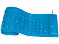 LOGILINK ID0035A - Tastatur, USB + PS/2, flexibel, blau