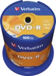 VERBATIM 43549 - Verbatim DVD-R 4,7GB, matt, 100er Pack Spindel