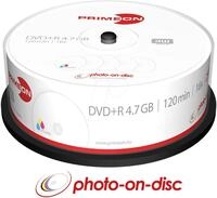 PRIM 2761225 - DVD+R 4.7GB/120Min, 25-er Cakebox, matt