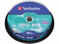 VERBATIM 43552 - DVD-RW 4,7 GB, matt, 10er Pack Spindel