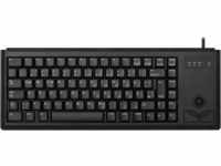 G84-4400LUBEU-2 - Tastatur, USB, schwarz, kompakt, Trackball, US