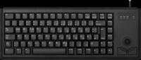 G84-4400LUBEU-2 - Tastatur, USB, schwarz, kompakt, Trackball, US