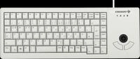 G84-5400LUMDE-0 - Tastatur, USB, hellgrau, kompakt, Trackball