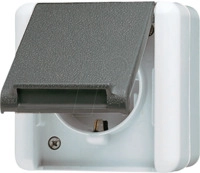 JG 820 W - Steckdose mit Klappdeckel, 1-fach