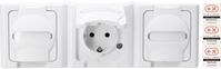EL BE 131302006 - BLUE ELECTRIC - Seckdose mit Klappdeckel, 3-fach, arktiswei&szlig;