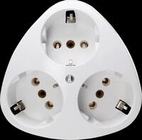 EL AP 100502000 - STANDARD - Schutzkontakt-Steckdose, 3-fach, arktiswei&szlig;