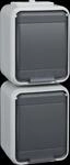 ELSO ELG445419 - Steckdose, 2-fach, 16A, IP44, senkr., AquaTop, Steckklemme, grau
