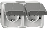 EL ME 23218029 - Aquastar, Steckdose, 2-fach, waagerecht, lichtgrau