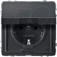 EL ME 23107214 - Aquadesign Steckdose, mit Klappdeckel, anthrazit