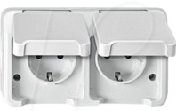 EL ME 23208019 - Aquastar, Steckdose, 2-fach, waagerecht, polarwei&szlig;