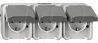 EL ME 23908029 - Aquastar, Steckdose, 3-fach, waagerecht, lichtgrau