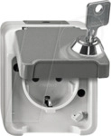 EL ME 24168029 - Aquastar, Steckdose, 1-fach, schlie&szlig;bar, lichtgrau