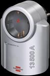 SP 230V - Primera-Line, Steckdosenadapter mit &Uuml;berspannungsschutz silber/s