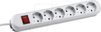 BACH 381.251K - Steckdosenleiste SMART, 6-fach, Typ F - CEE 7/3, wei&szlig;