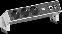 BACH 902.301 - DESK2 3x Schutzkontakt, 1x CAT6 1x USB3 weiss